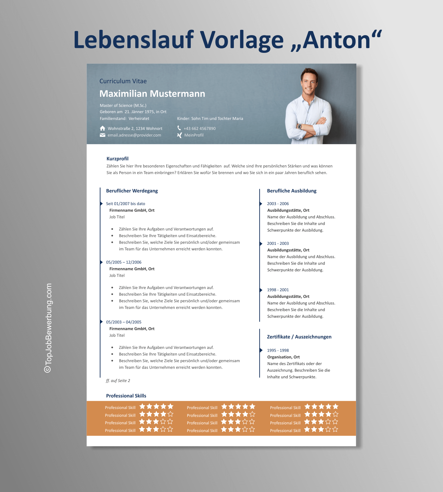 Lebenslauf Design Vorlage Sampletemplatex Sampletemplatex