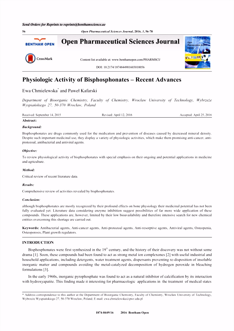 PDF Farnesyl Diphosphate Synthase Inhibitors from In Silico Screening