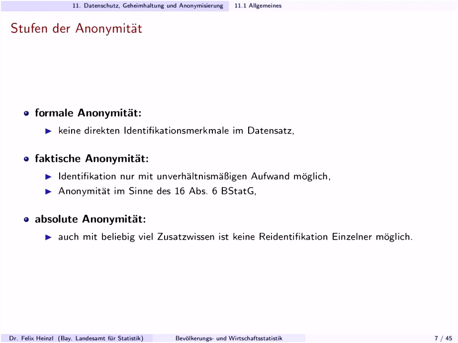 11 Datenschutz Geheimhaltung und Anonymisierung PDF