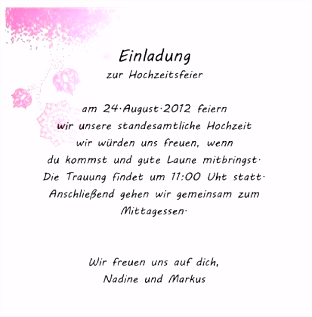 Einladung Schreiben Hochzeit Vorlagen