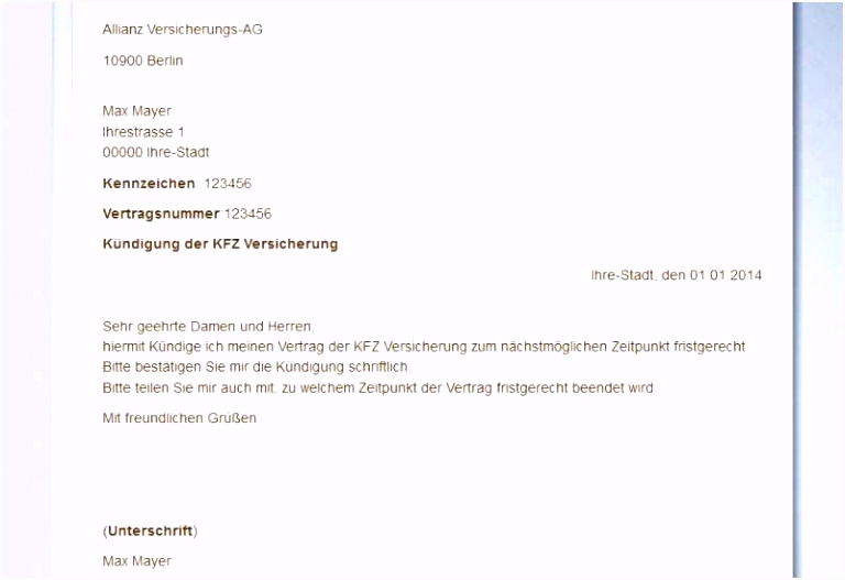 Kündigungsschreiben Versicherung Vorlage Gratis Vodafone Widerruf