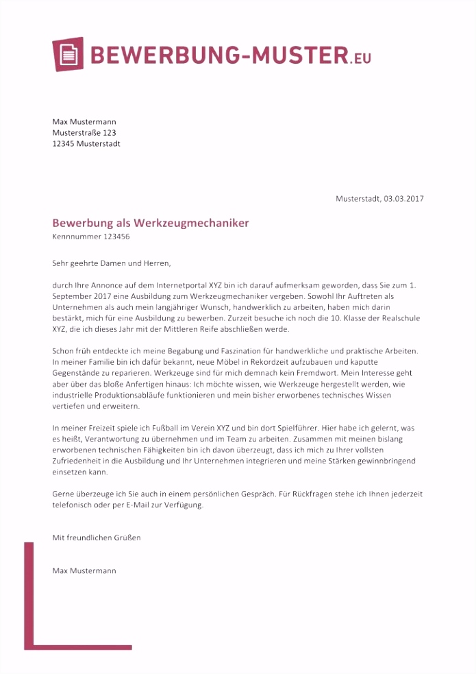 Bewerbungsschreiben Ausbildung Medizinische Fachangestellte Muster