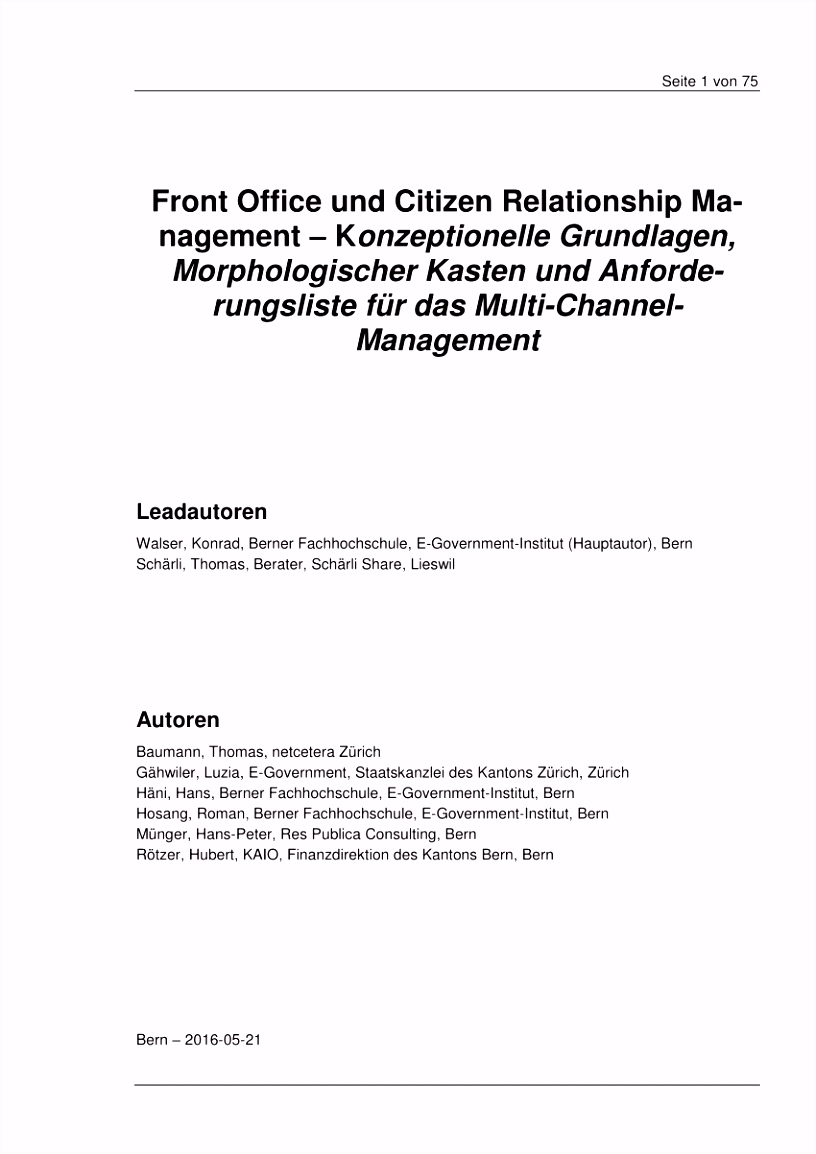 PDF Front fice und Citizen Relationship Management