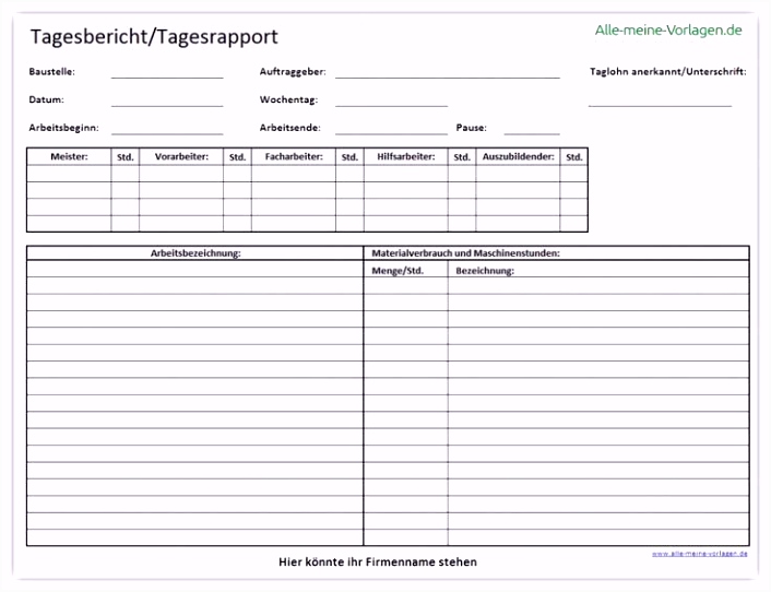 Schön Wochenbericht Vorlage Kostenlos