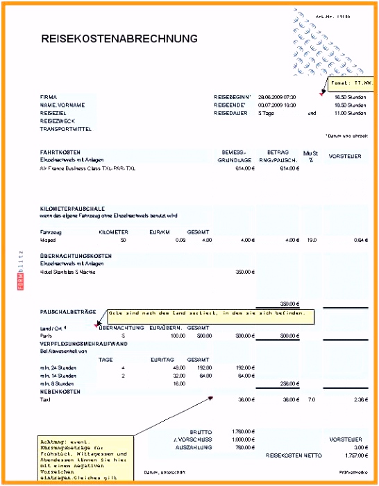 Reisekostenabrechnung Vorlage 2019 Elegant Spesenabrechnung Vorlage
