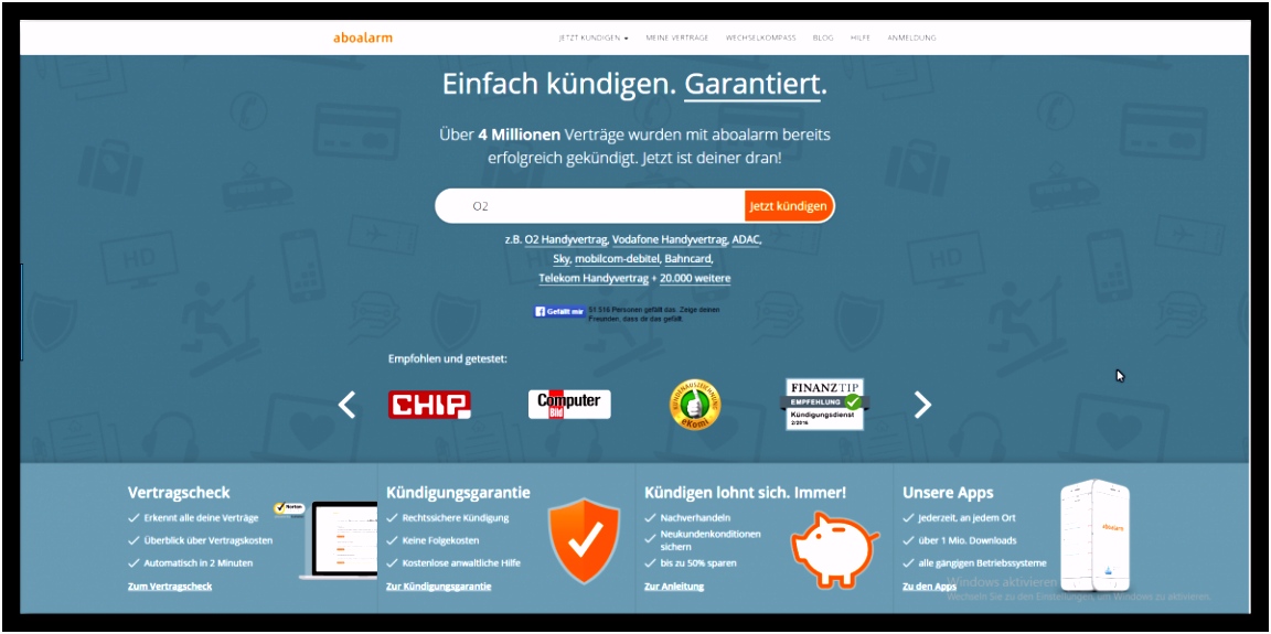 Verträge kündigen mit der Webseite aboalarm ein Erfahrungsbericht