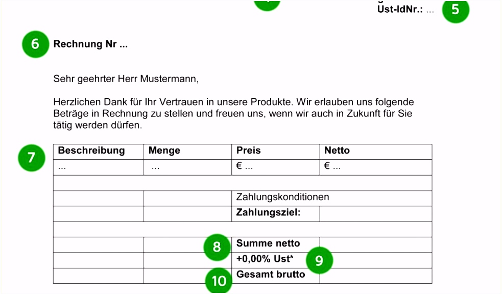 20 rechnung erstellen vorlage kostenlos