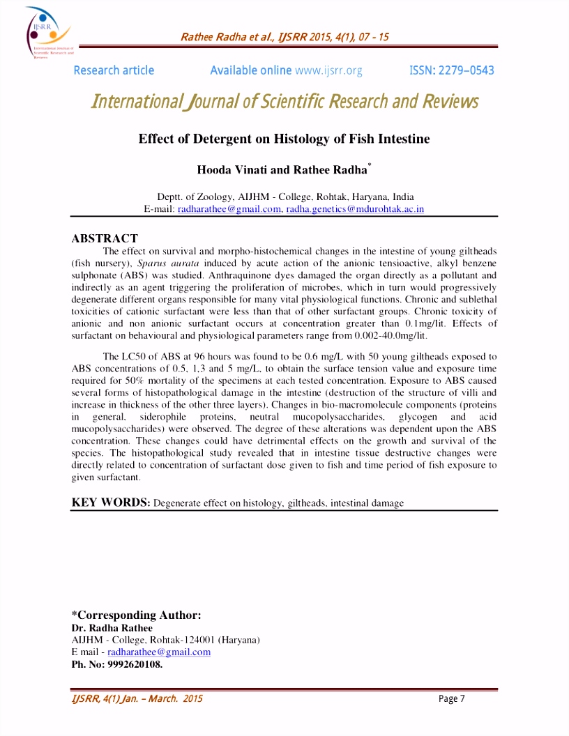 PDF International Journal of Scientific Research and Reviews Effect