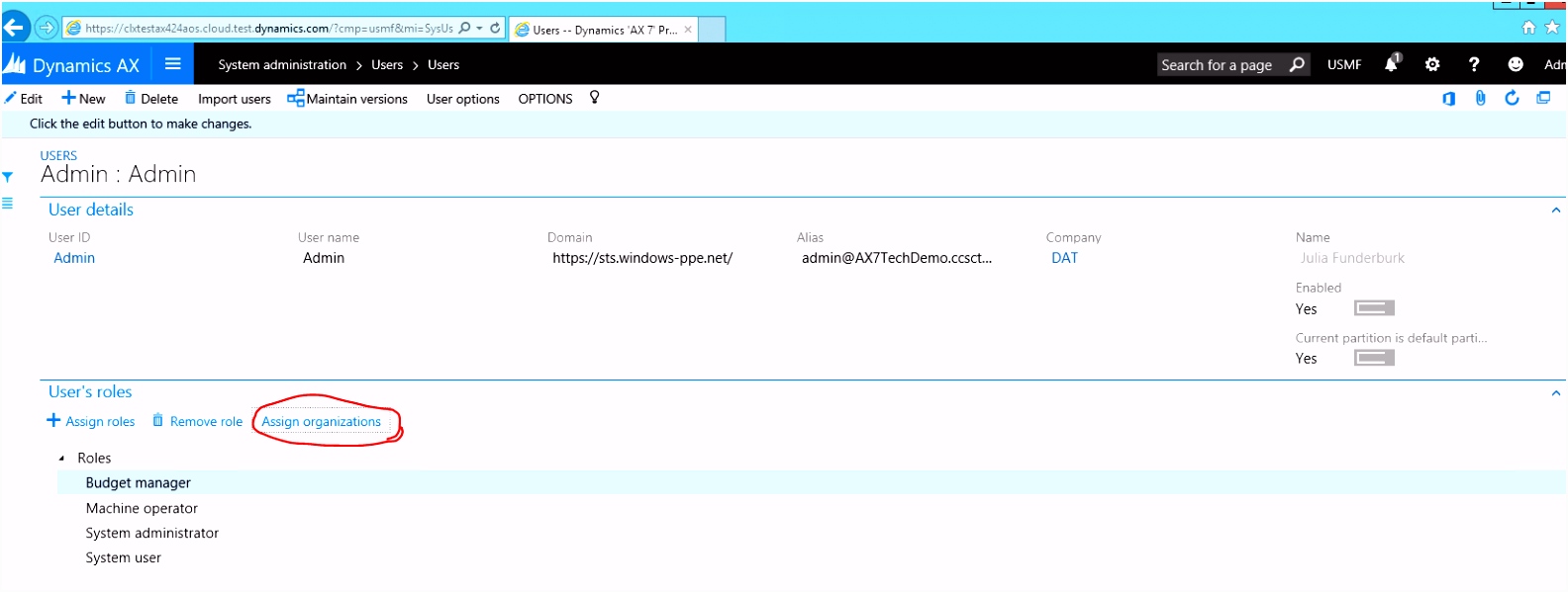 Bud planung Finance & Operations Dynamics 365