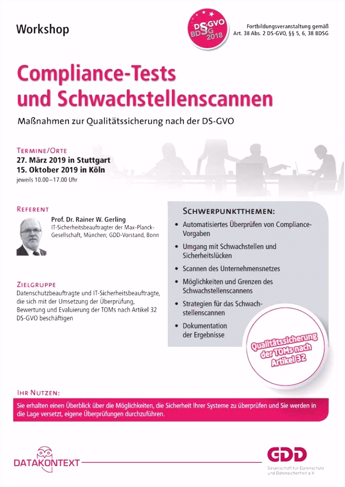 Datenschutz und Betriebsrat unter der DS GVO Seminare