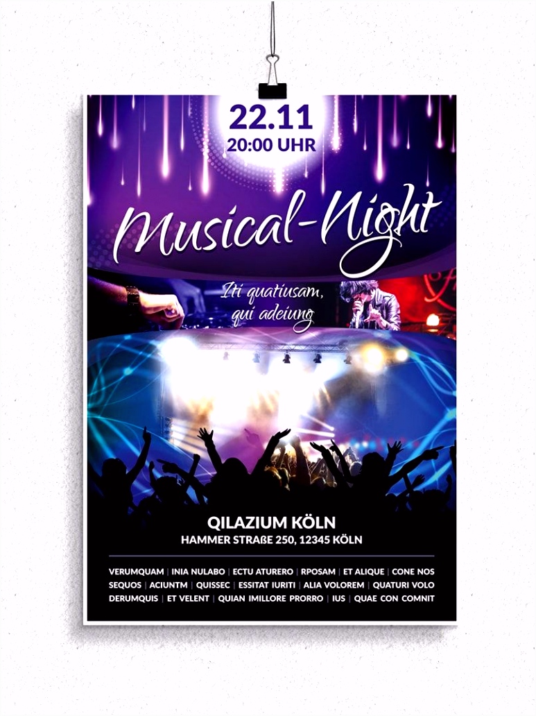 Flyer Vorlagen für Konzerte Discos und Musicals Work