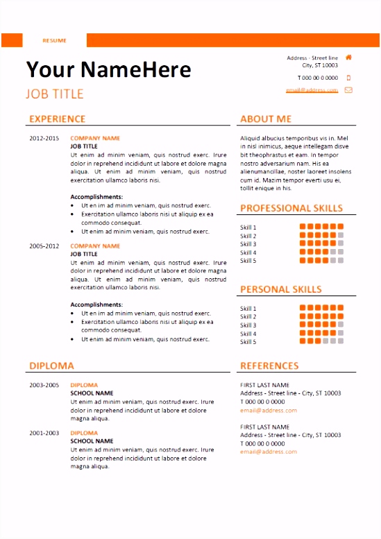 Instant Resume Templates Elegant Resume 52 New Cv Templates Full Hd