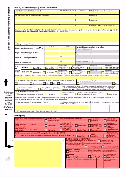 035 001 Antrag auf Genehmigung einer Dienstreise