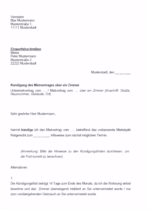 Kündigung Arbeitsvertrag Muster Arbeitgeber Pdf Neues Kündigung