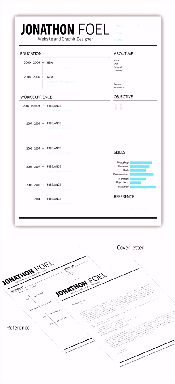 Minimal Resume CV Template designs