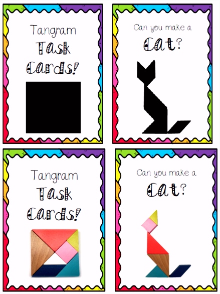 Tangram Task Cards Animals and Objects