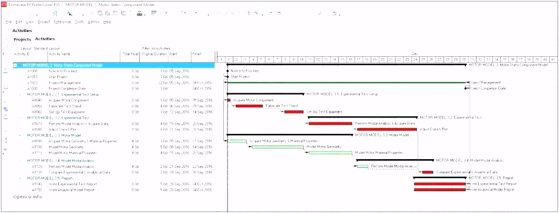 program timeline template excel