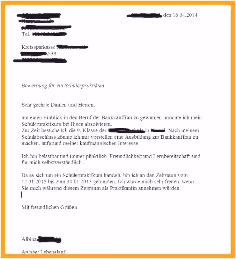 14 bewerbung praktikum klasse vorlage