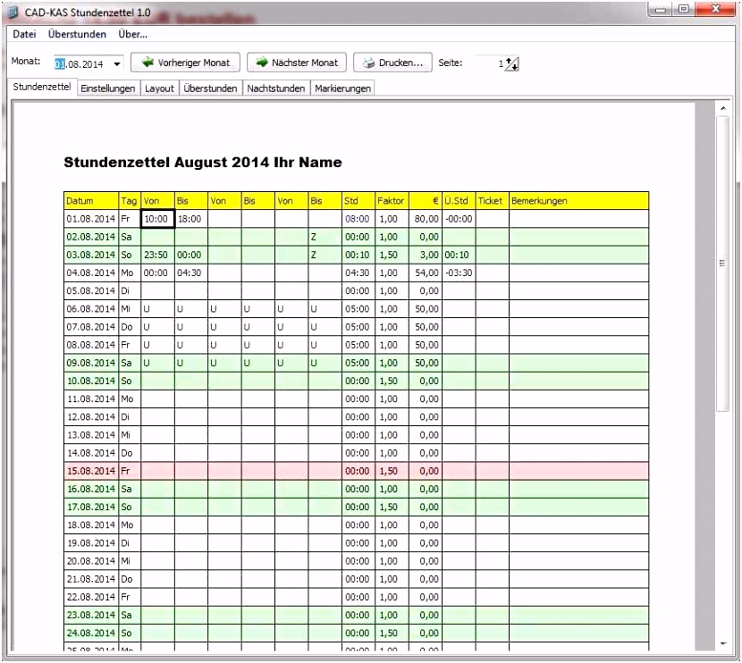 57 Dienstplan Vorlage Pflege