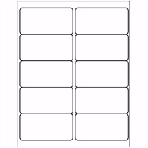 Template for Avery 5163 Shipping Labels 2" x 4"