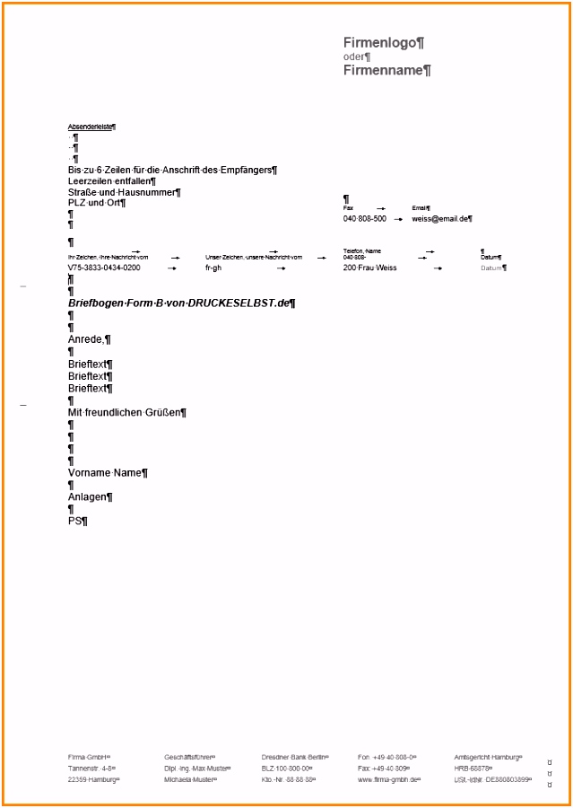 Kurzbrief Vorlage Pdf Vorlagen