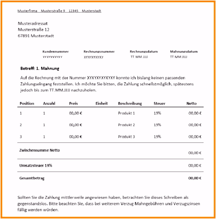 Mahnung Vorlage Privat Einzigartig 7 Mahnung Muster Sv Pluederhausen