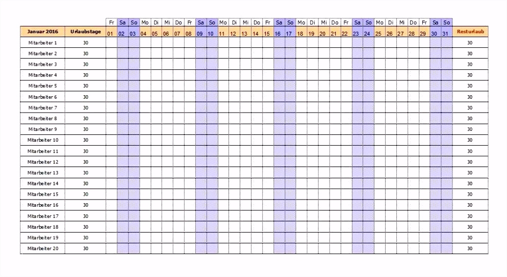 20 Vorlage Urlaubsplanung Excel Coffeeshacknc