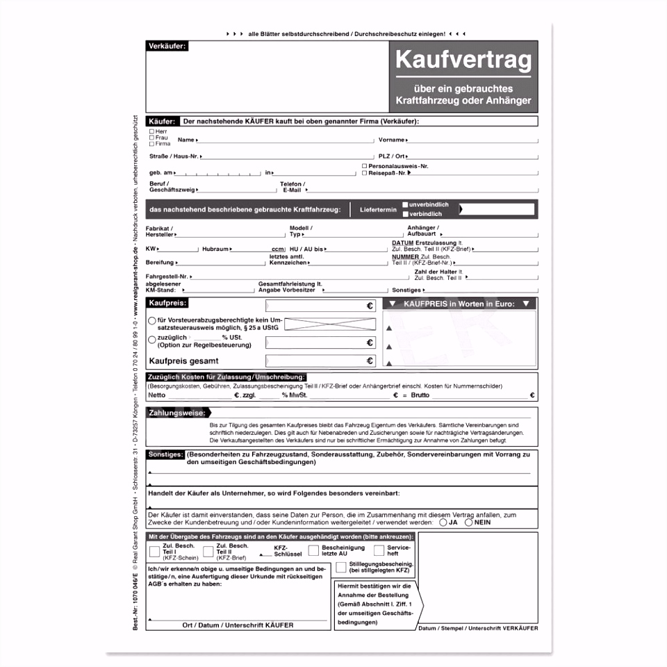 Formulare KFZ und Werkstatt