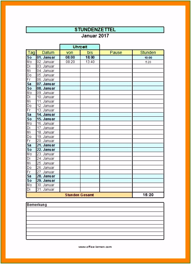 Bemerkenswert Zeiterfassung Excel Vorlage Kostenlos Für Sie