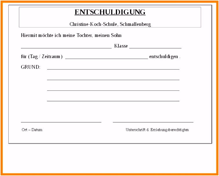 21 entschuldigung vorlage